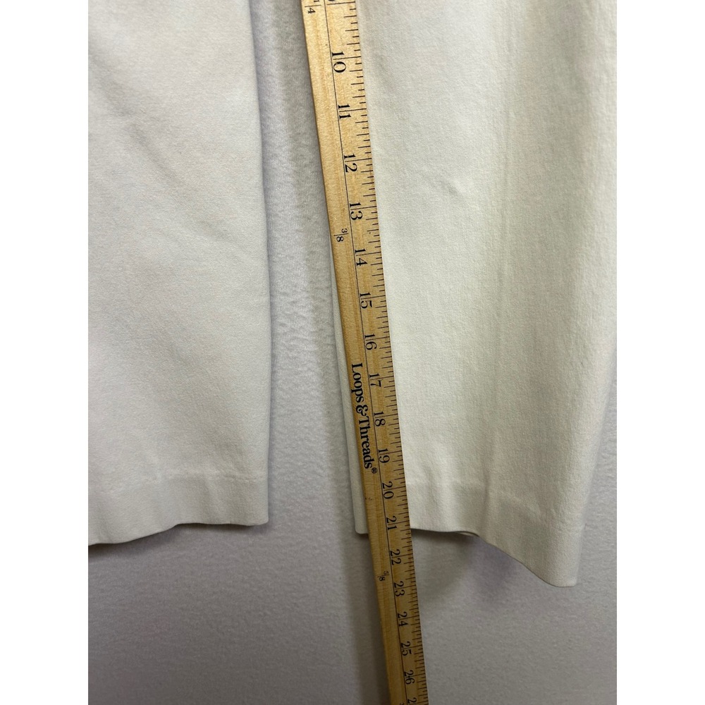 Professional Spanx Womens Medium White Stretch Twill Ankle Pull On Shaping Pants - Picture 6 of 11